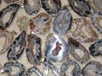 NATURAL OCCO AGATE SLICE PENDANT WITH ELECTROFORMED SILVER EDGE, AND SILVERPLATED BAIL
