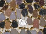 EXTRA-SMALL FREE-FORM AGATE DRUZY PENDANT with GOLD ELECTROPLATE EDGE, WIRE-EYE AND BAIL, 10mm to 15mm