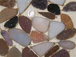 LARGE FREE-FORM AGATE DRUZY CONNECTOR with GOLD ELECTROPLATE EDGE and TWO WIRE-EYES, 36mm to 50mm