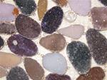 LARGE FREE-FORM AGATE DRUZY CONNECTOR with SILVER ELECTROPLATE EDGE and TWO WIRE-EYES, 36mm to 50mm