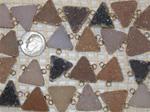 18mm TRIANGLE AGATE DRUZY CONNECTOR with SILVER ELECTROPLATE EDGE and TWO WIRE-EYES