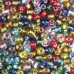 10 to 12 colors of Transparent Silver Lined Beads - 10/0 SIZE