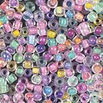 Crystal Clear Beads with Colored Linings Multicolor Assortment - 10/0 SIZE