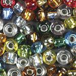 10 to 12 colors of Transparent Silver Lined Beads - 5/0 SIZE