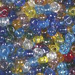Transparent Luster Coated Beads Multicolor Assortment - 5/0 SIZE
