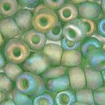 Matte Rainbow Emerald Beads, Frosted and Iris (AB) coated - 5/0 SIZE