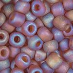Matte Rainbow Dark Topaz Beads, Frosted and Iris (AB) coated - 5/0 SIZE