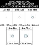 SHOP BY SIZE for DIAMANTE BRAND LEAD FREE MACHINE CUT CRYSTAL RHINESTONES